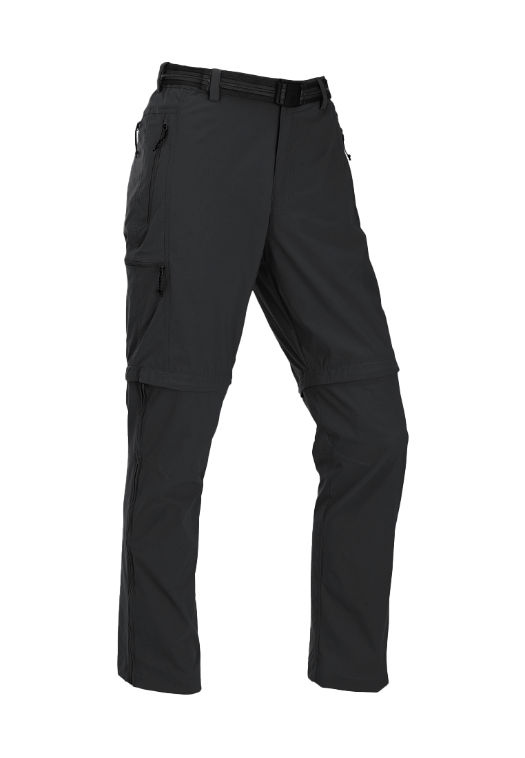 MauL Sport Herren Wanderhose elastisch T-Zipp-off Quebec (2024) black (Kurzgröße)