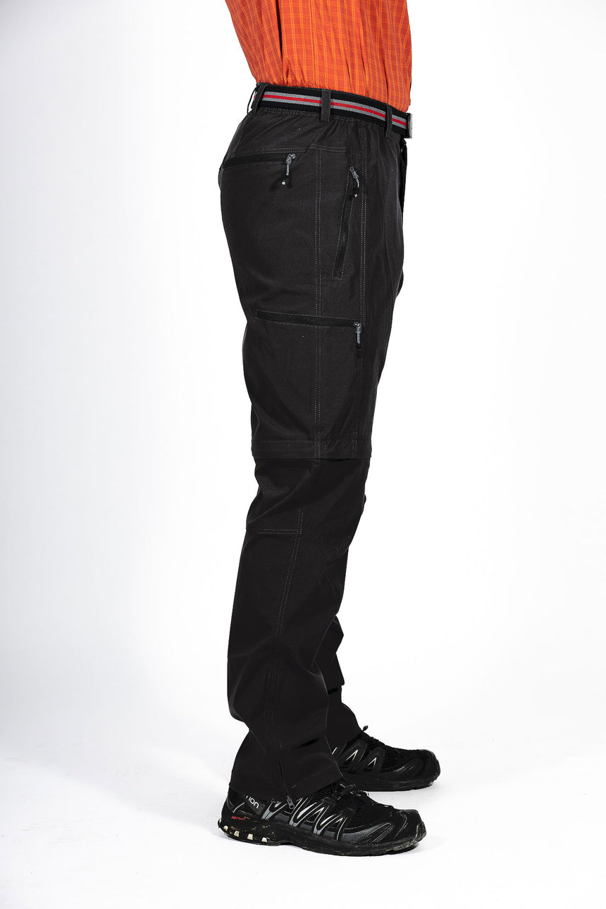 MauL Sport Herren Wanderhose elastisch T-Zipp-off Quebec (2024) black (Kurzgröße)