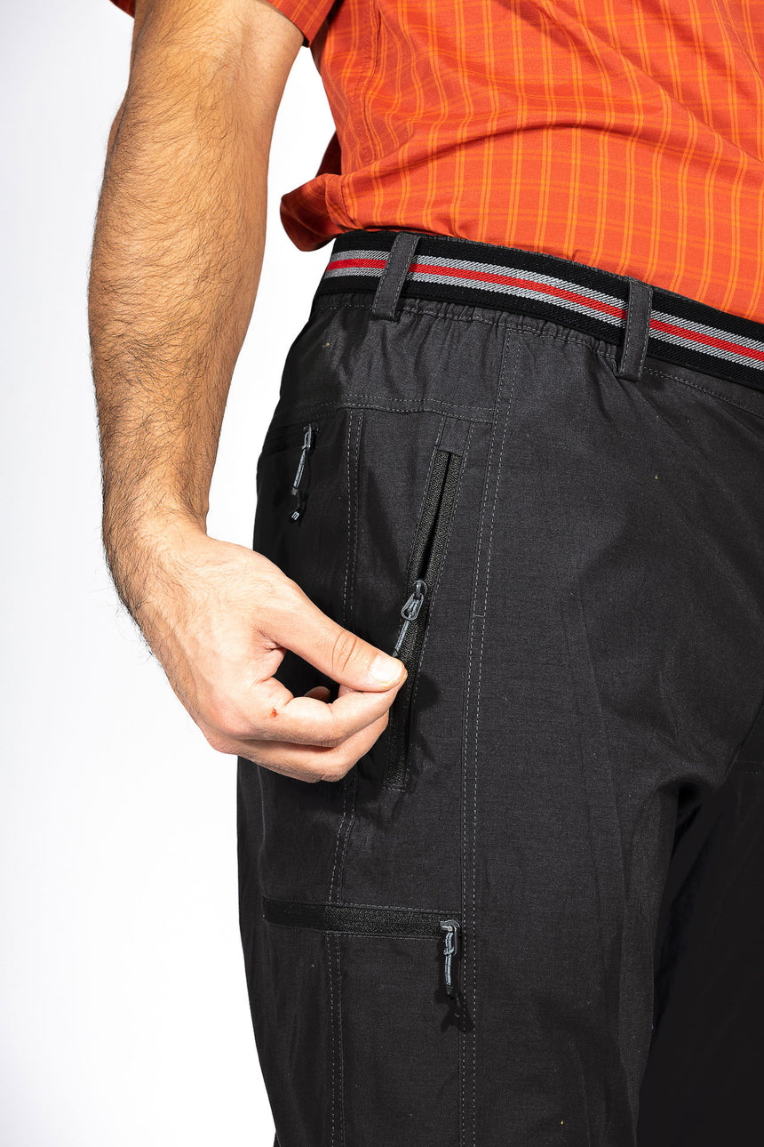 MauL Sport Herren Wanderhose elastisch T-Zipp-off Quebec (2024) black (Kurzgröße)
