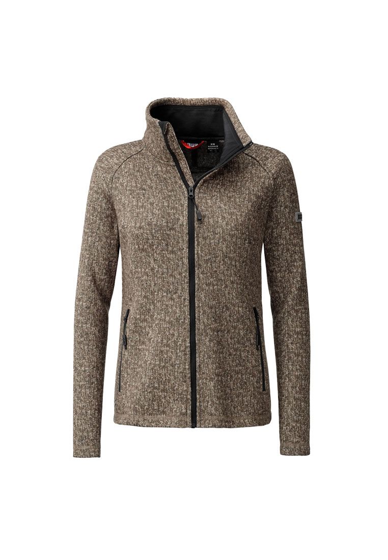 PO Damen Strickfleecejacke mit Allover-Print Lovis