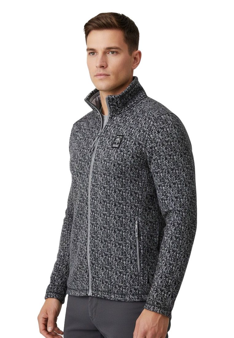 LPO Herren Strickfleecejacke mit modernem Allover-Design Aon