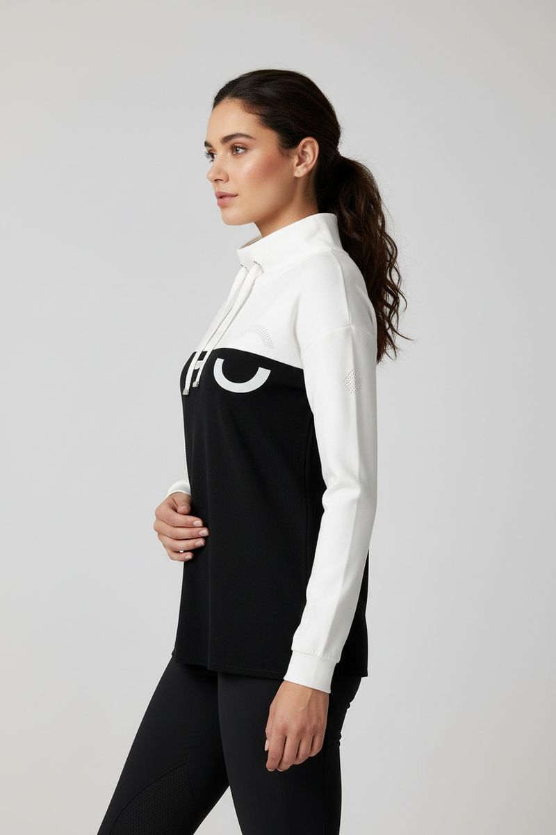 LPO Damen Hoodie mit weitem Ausschnitt und Colourblock-Design Mira