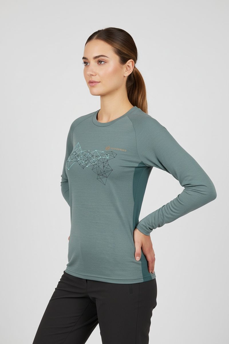 GTS Damen Langarmshirt – LADY SHIRT RAYON L/S PRINT