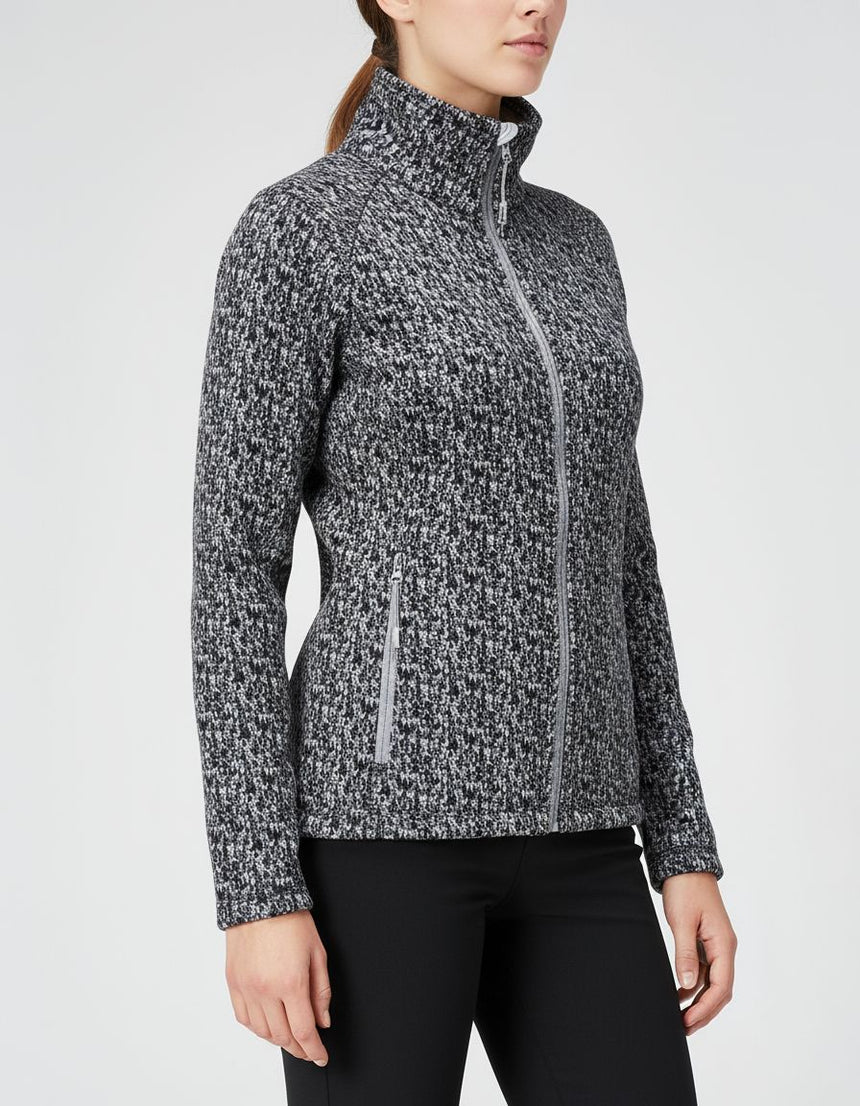 PO Damen Strickfleecejacke mit Allover-Print Lovis