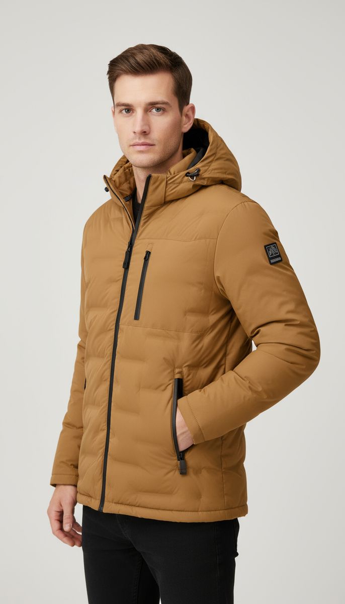 LPO Herren Steppjacke im Materialmix mit abnehmbarer Kapuze Justin