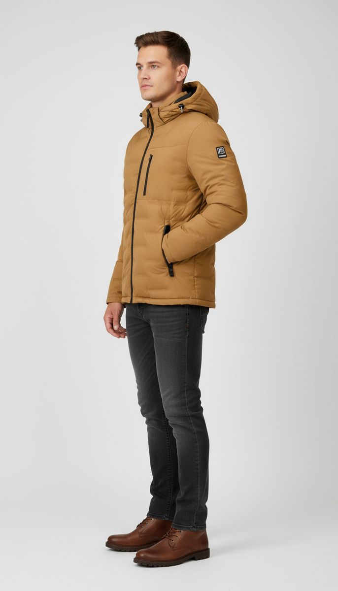 LPO Herren Steppjacke im Materialmix mit abnehmbarer Kapuze Justin