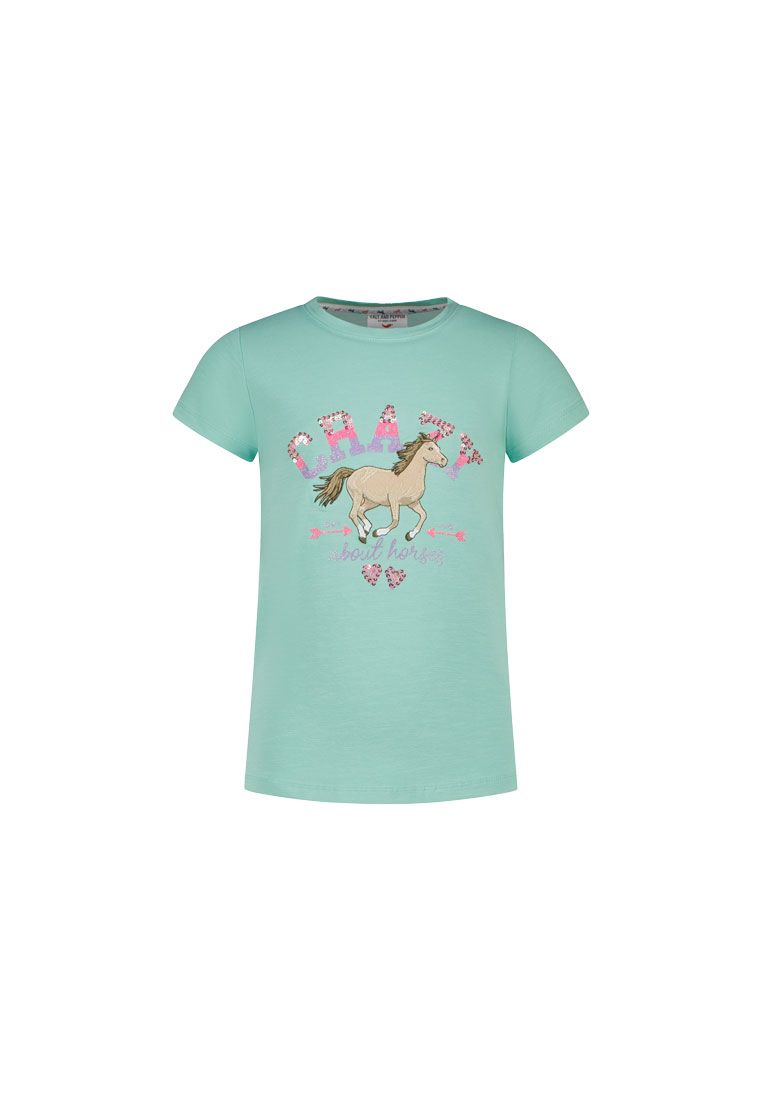 Salt and Pepper Mädchen T-Shirt mit Pferde-Applikation
