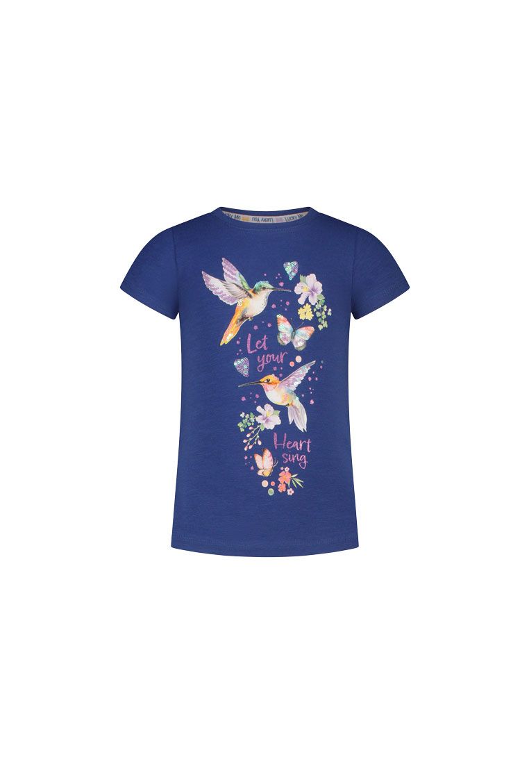 Salt and Pepper Mädchen T-Shirt – Exotischer Glanz mit funkelndem Kolibri-Print