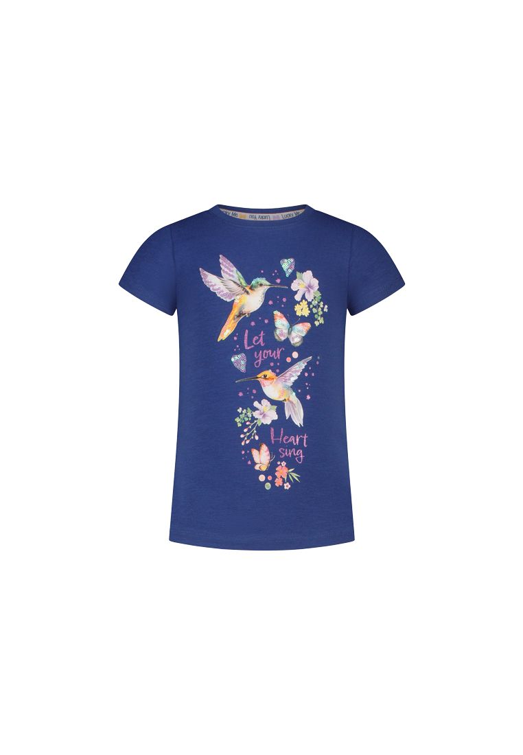 Salt and Pepper Mädchen T-Shirt – Exotischer Glanz mit funkelndem Kolibri-Print
