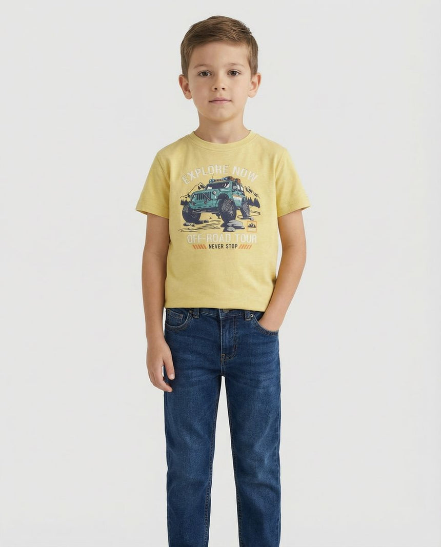 Salt and Pepper Jungen T-Shirt mit Explorer-Stickerei