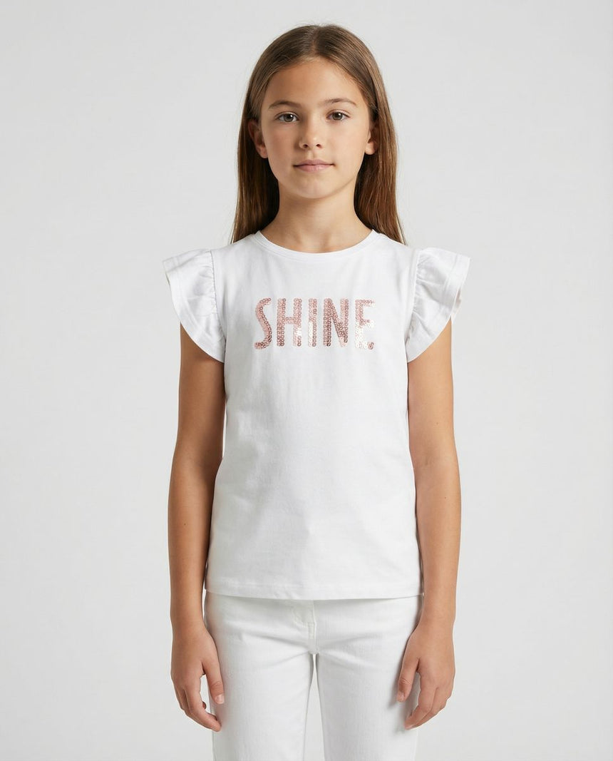 Salt und Pepper Mädchen T-Shirt mit glitzerndem Pailletten-Motiv