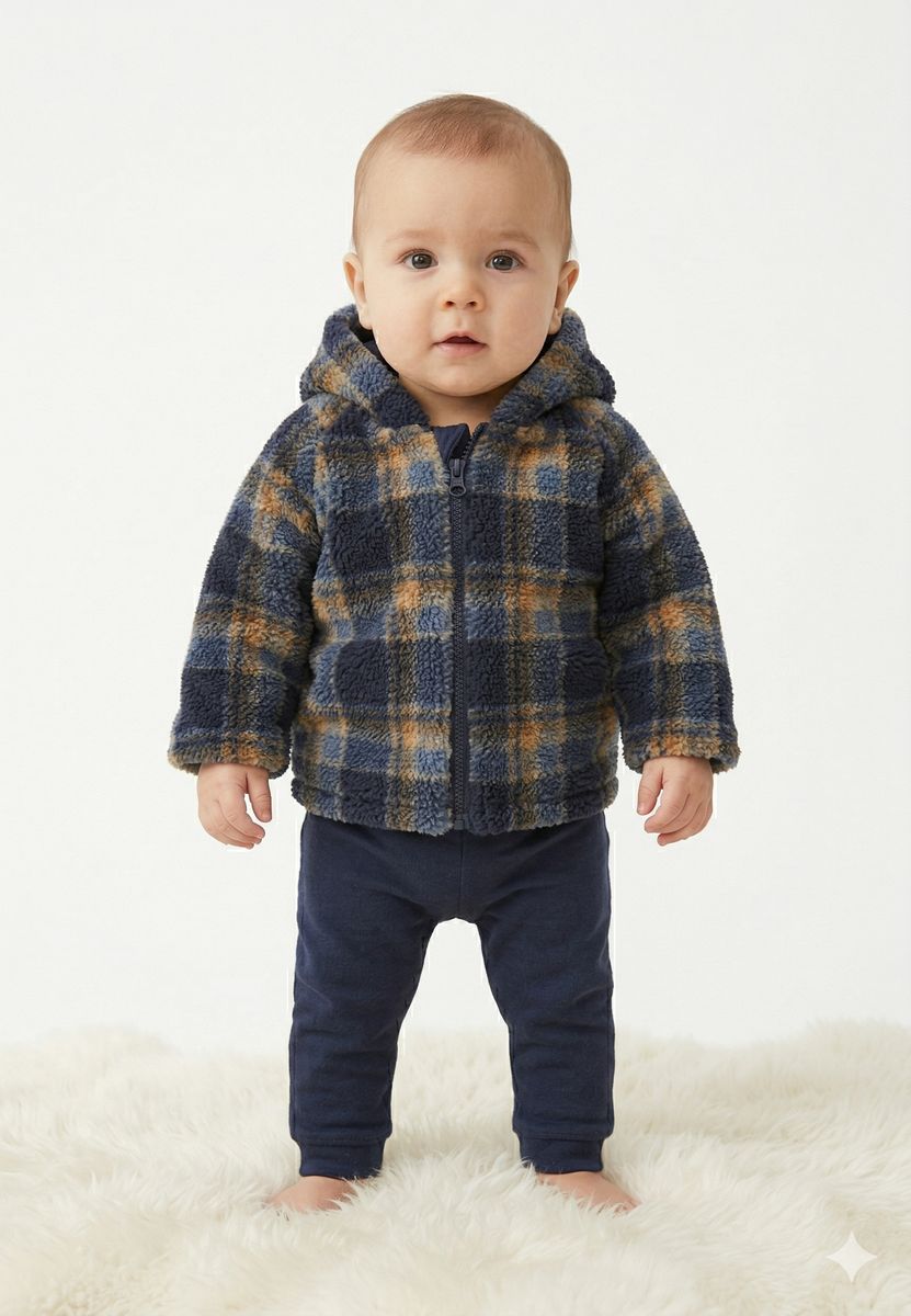 Minymo Teddy-Fleecejacke mit Kapuze