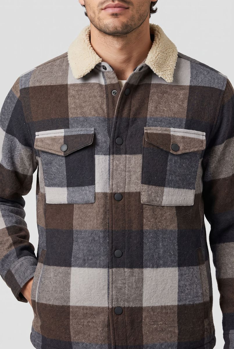 Ray Herren Flanelljacke mit Fellkragen