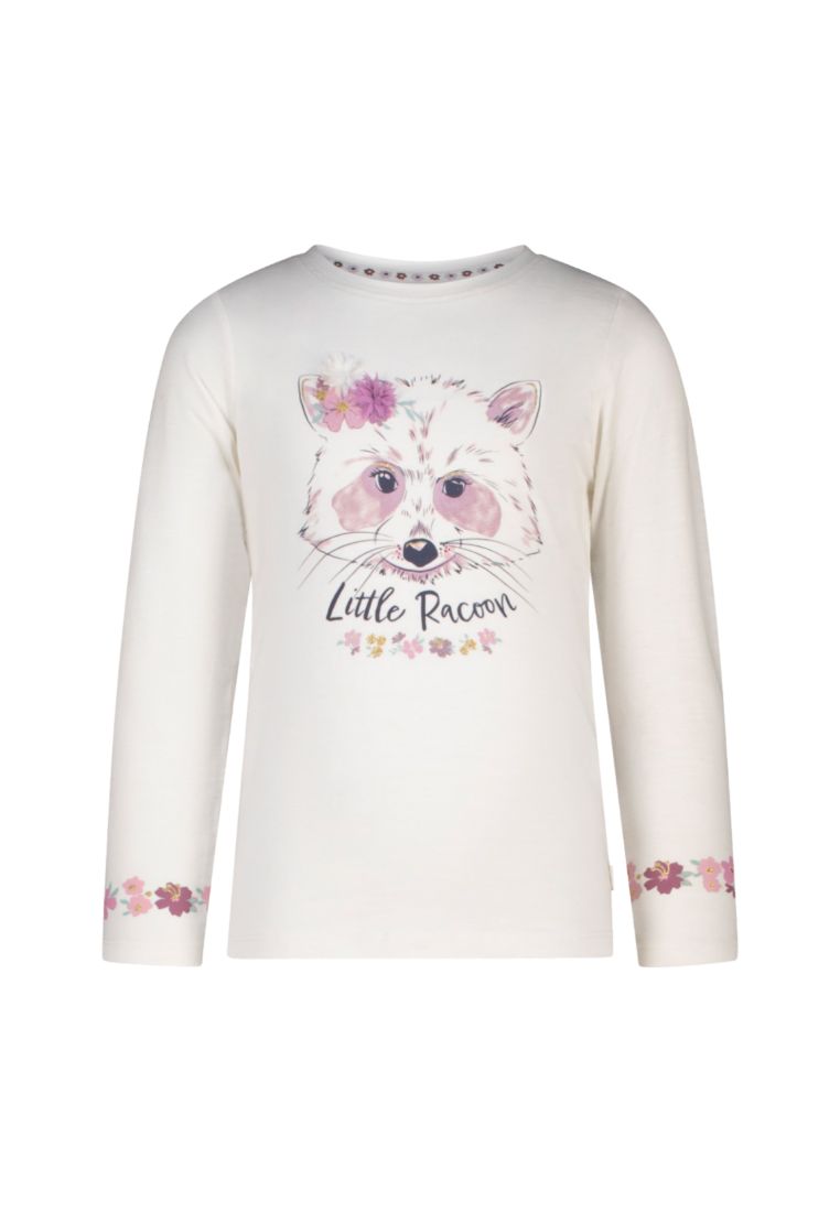 Langarmshirt mit glitzerndem Waschbär Motiv für Mädchen 116/122