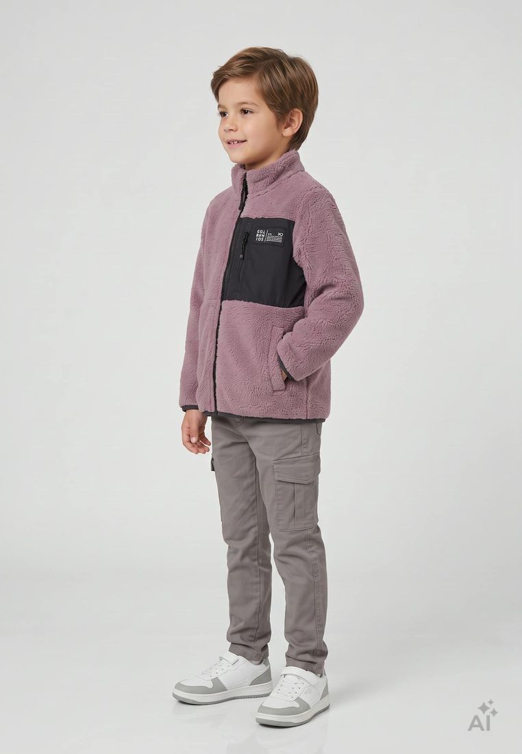 COLOR KIDS Kinder Teddy- / Sherpa-Fleecejacke