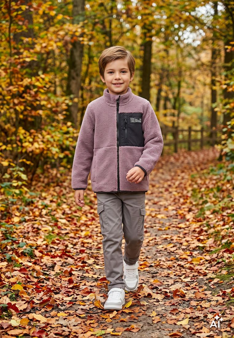 COLOR KIDS Kinder Teddy- / Sherpa-Fleecejacke