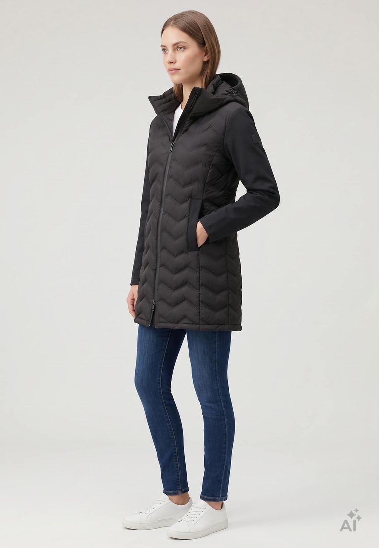 LPO Damen Steppmantel mit Softshell-Einsätzen Luna