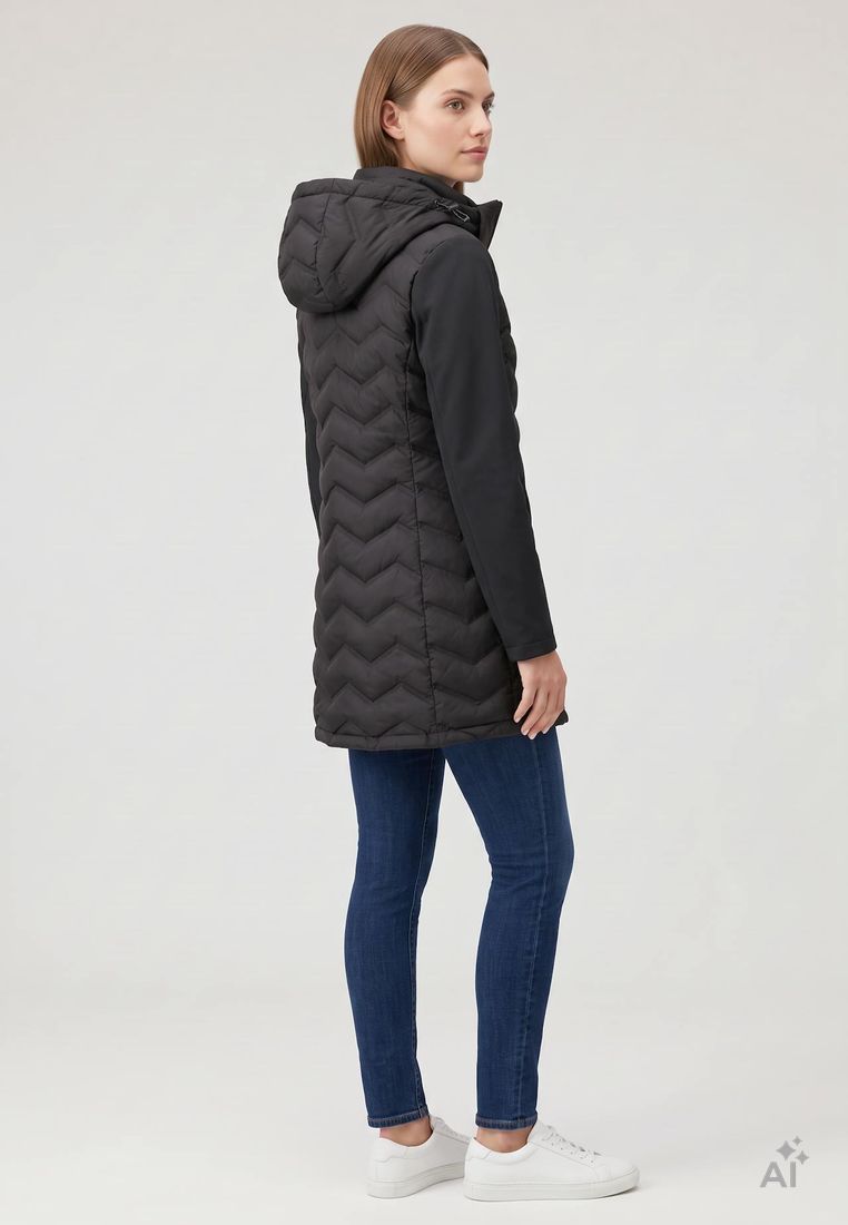 LPO Damen Steppmantel mit Softshell-Einsätzen Luna
