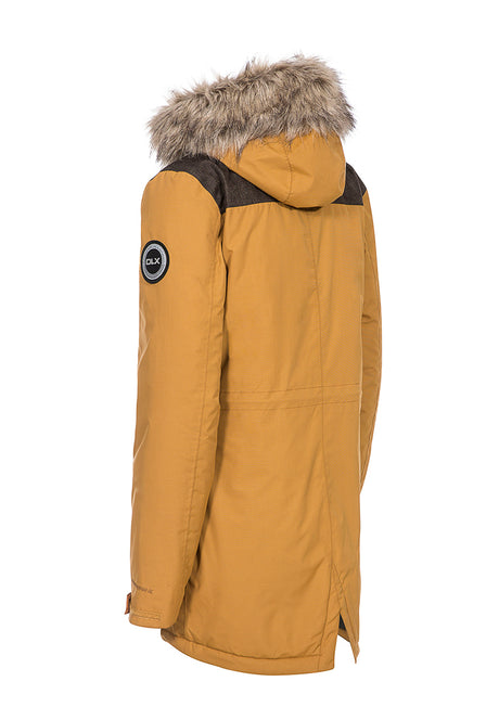 DLX Damen Wintermantel mit abnehmbarer Fellkapuze