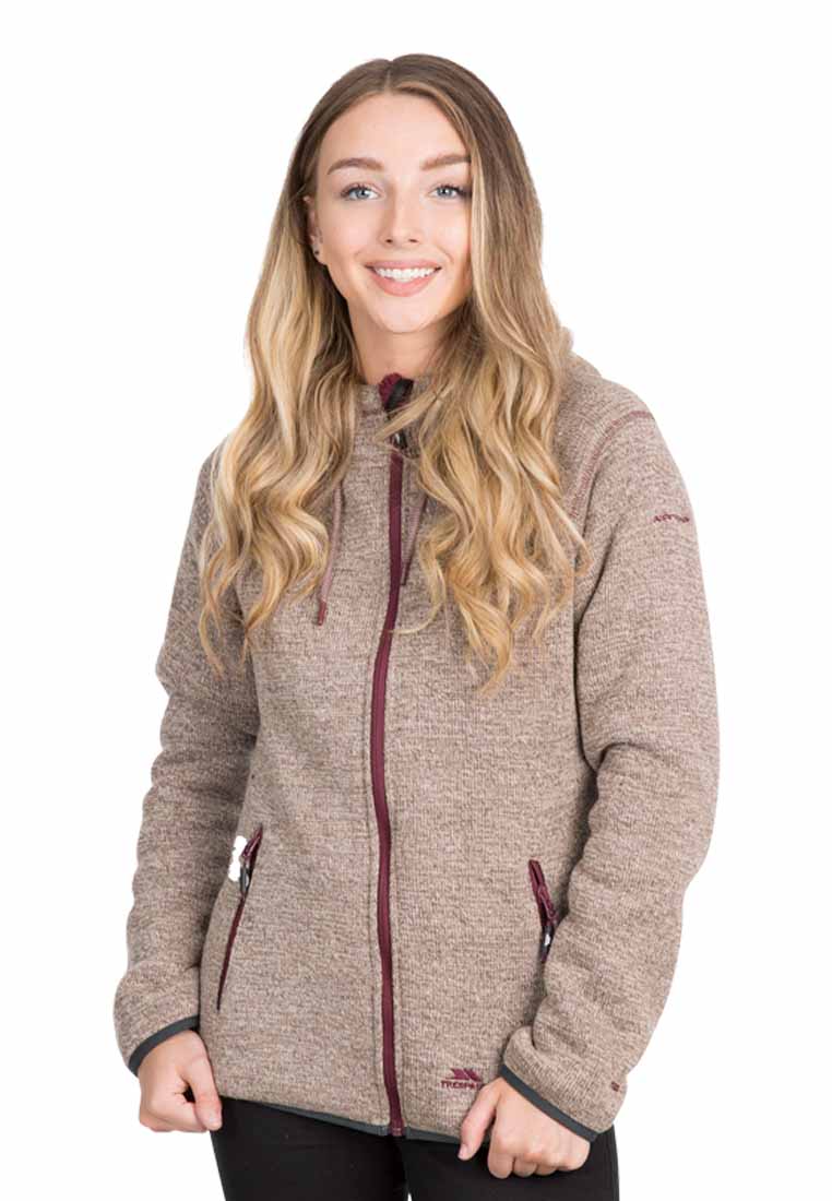 Trespass Damen Strickfleecejacke mit Teddyfutter braun