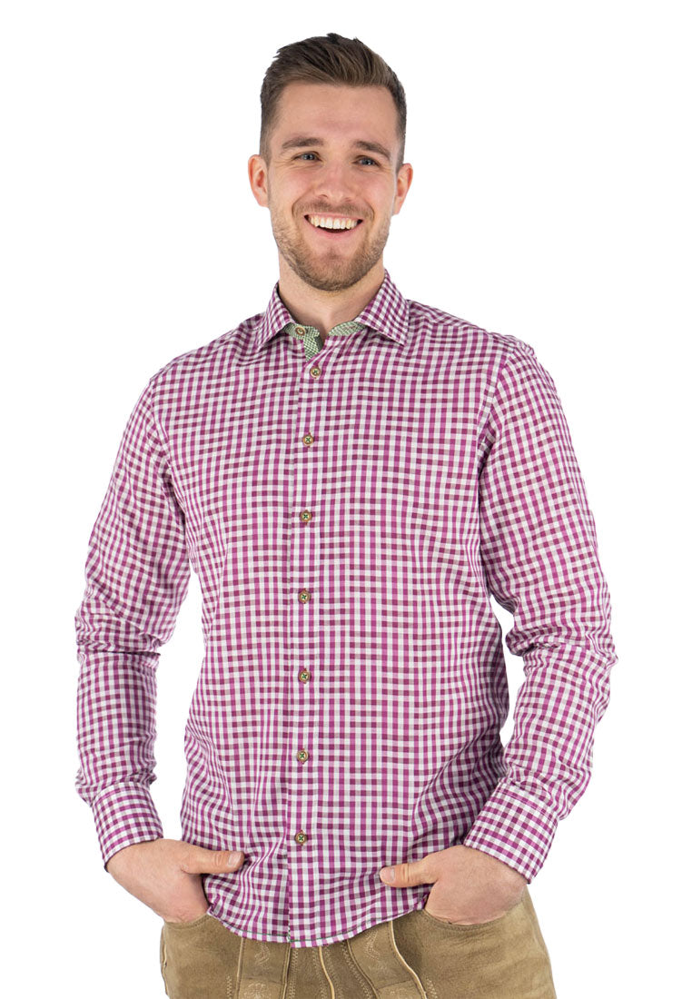 OS Trachten Herrenhemd 1/1 Arm slim fit