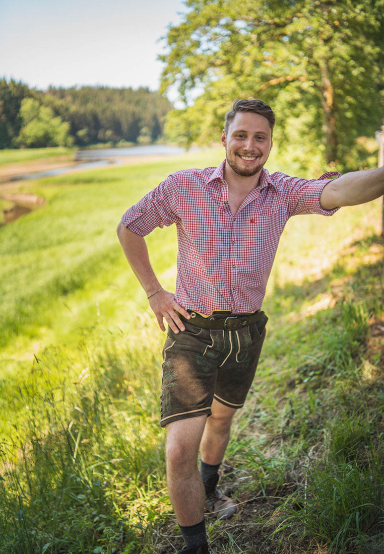 OS Trachten Herrenhemd 1/1 Arm Regular Fit