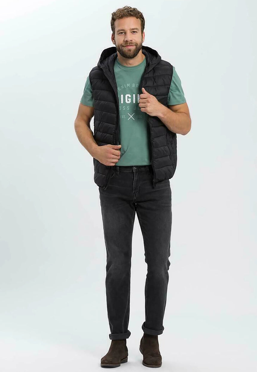 Cross jeans Herren Übergangsweste mit Kapuze