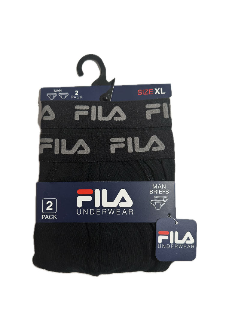 FILA 2er Pack Herrenslips, schwarzer Bund