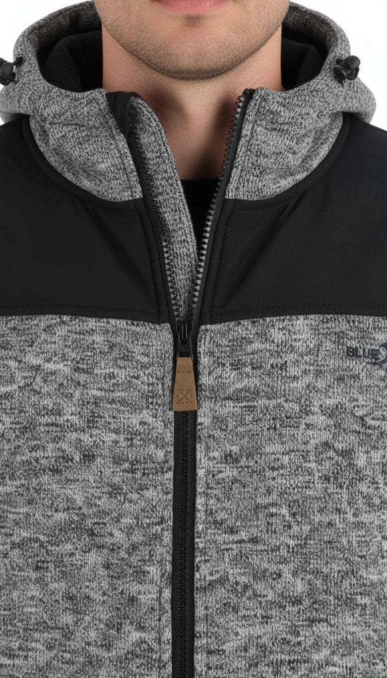 Blue Wave Herren Strickfleecejacke mit Kapuze Fabio 1103