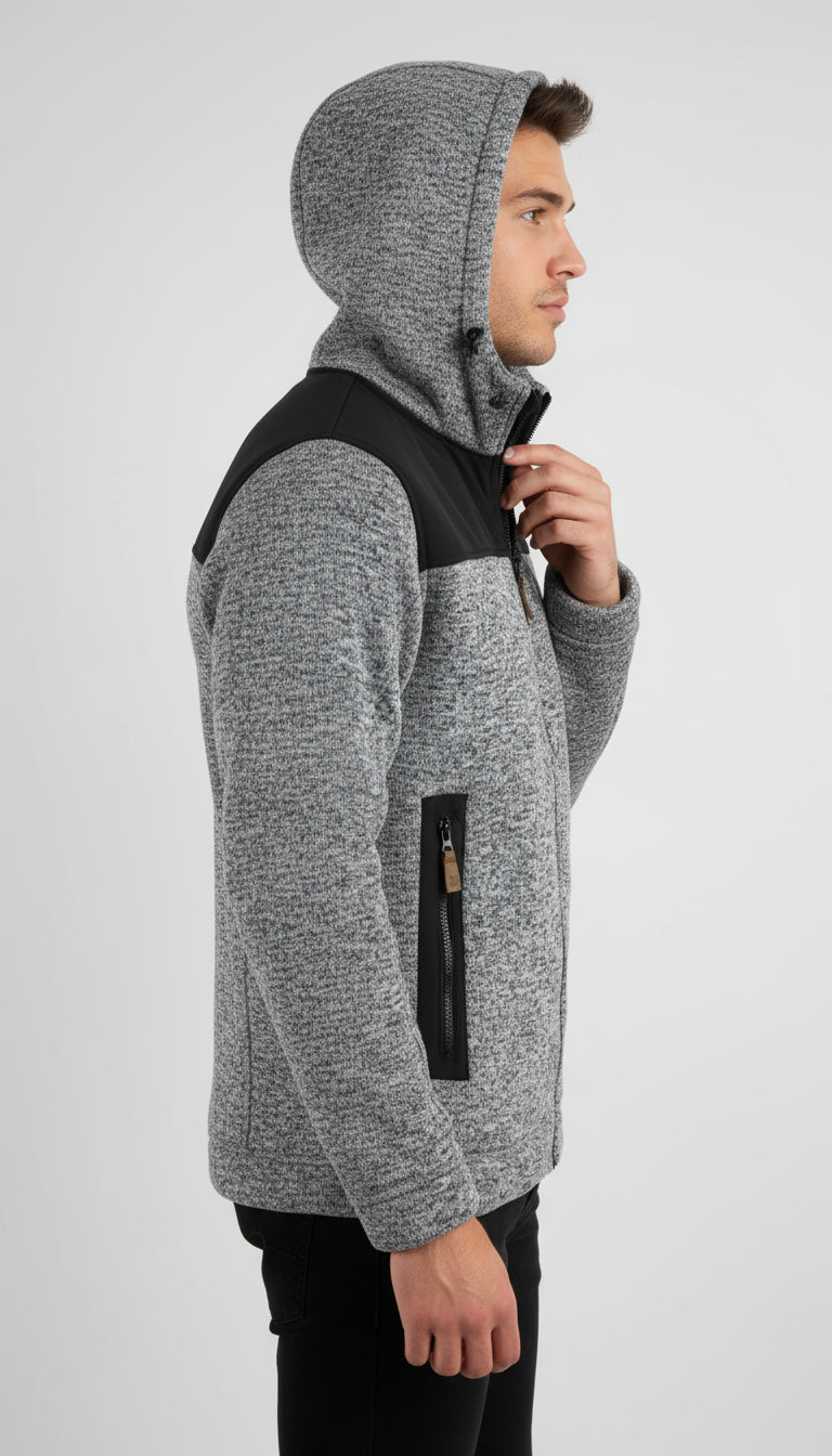 Blue Wave Herren Strickfleecejacke mit Kapuze Fabio 1103