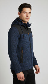 Blue Wave Herren Strickfleecejacke mit Kapuze Fabio 1103