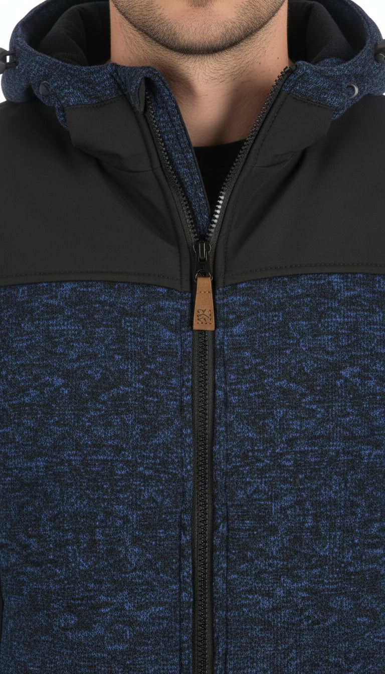 Blue Wave Herren Strickfleecejacke mit Kapuze Fabio 1103