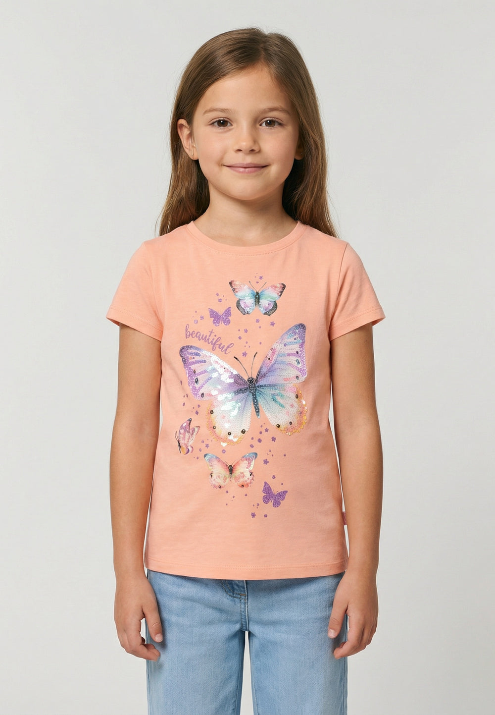 Salt and Pepper Mädchen T-Shirt  mit Funkelndem Schmetterlings-Zauber