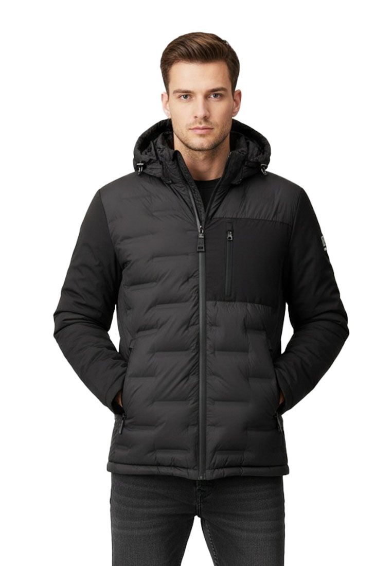 LPO Herren Steppjacke im Materialmix mit abnehmbarer Kapuze Justin