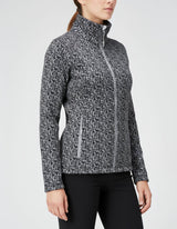 PO Damen Strickfleecejacke mit Allover-Print Lovis