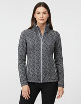 PO Damen Strickfleecejacke mit Allover-Print Lovis