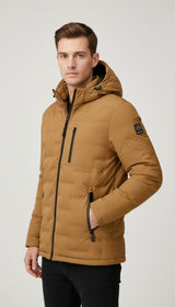 LPO Herren Steppjacke im Materialmix mit abnehmbarer Kapuze Justin