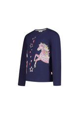Salt and Pepper Mädchen Langarmshirt mit edler Pferde-Stickerei
