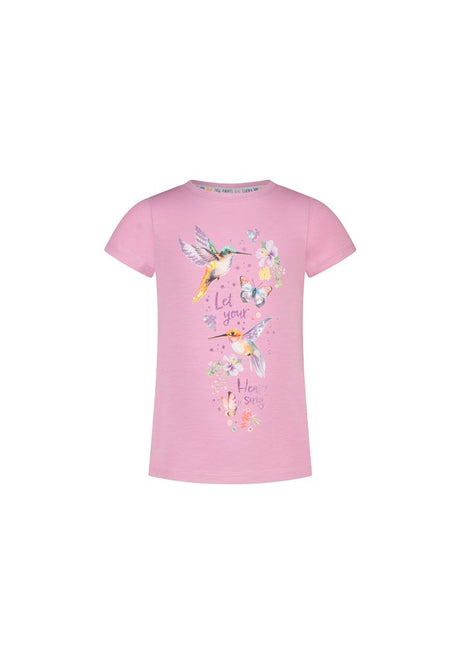 Salt and Pepper Mädchen T-Shirt – Exotischer Glanz mit funkelndem Kolibri-Print