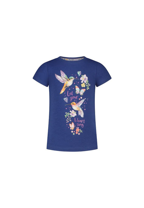 Salt and Pepper Mädchen T-Shirt – Exotischer Glanz mit funkelndem Kolibri-Print