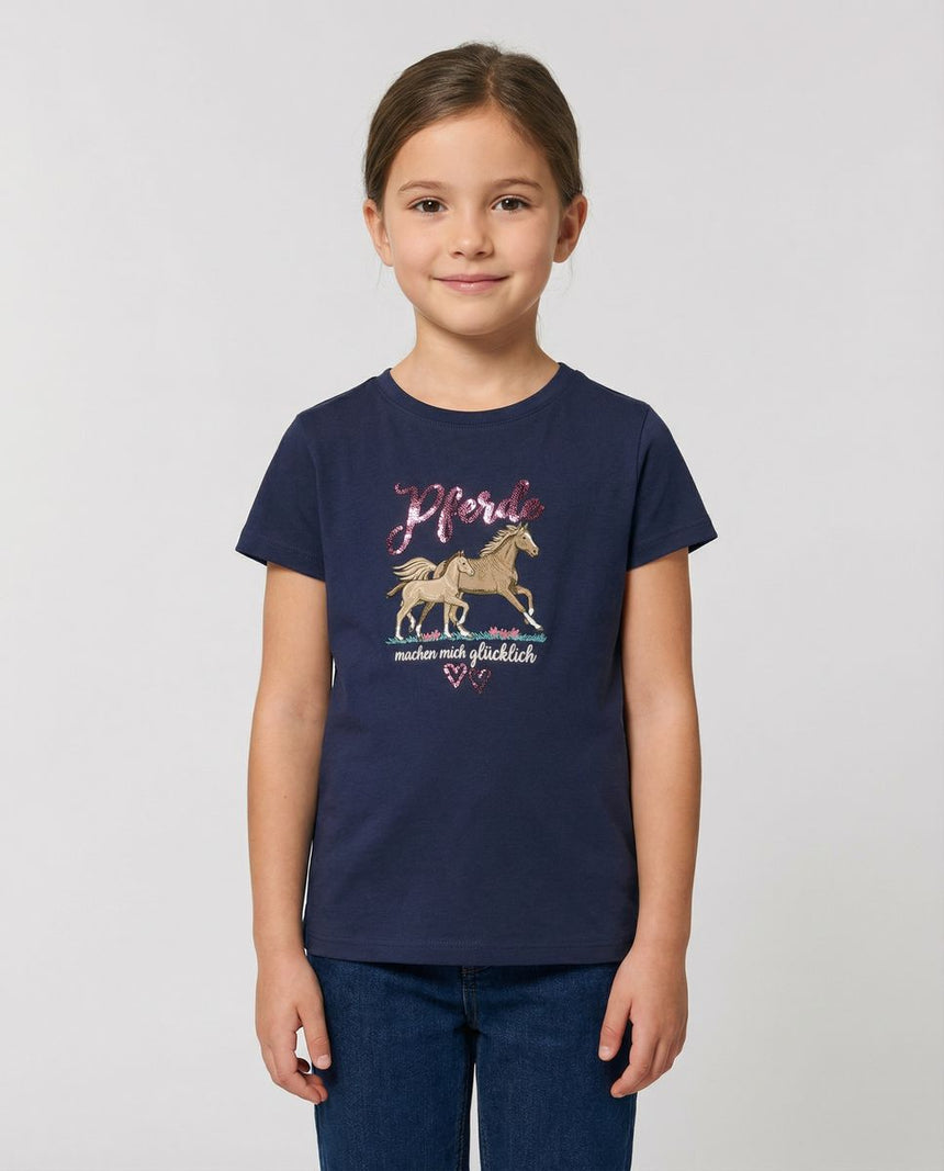 Salt and Pepper Mädchen T-Shirt mit edler Pferde-Applikation