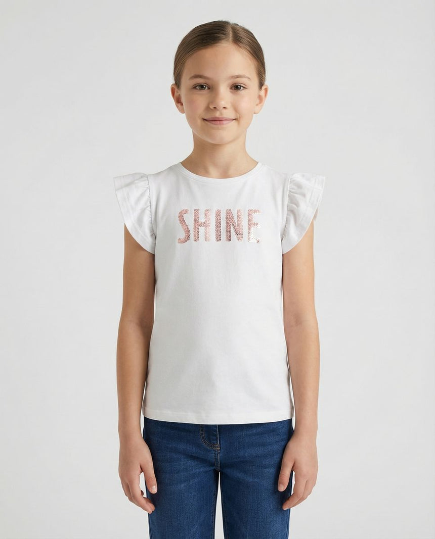 Salt und Pepper Mädchen T-Shirt mit glitzerndem Pailletten-Motiv