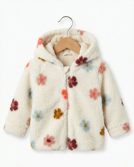 Minymo Teddy-Fleecejacke mit Kapuze