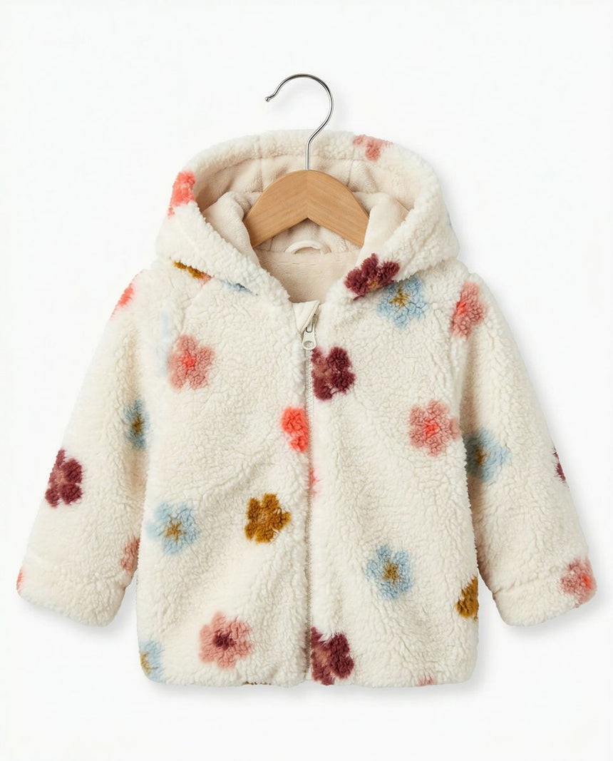 Minymo Teddy-Fleecejacke mit Kapuze