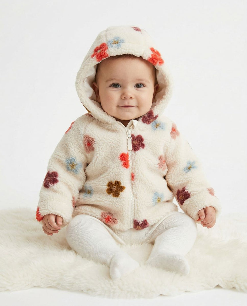 Minymo Teddy-Fleecejacke mit Kapuze