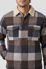 Ray Herren Flanelljacke mit Fellkragen