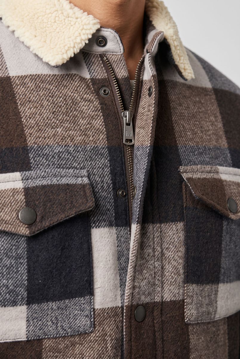 Ray Herren Flanelljacke mit Fellkragen