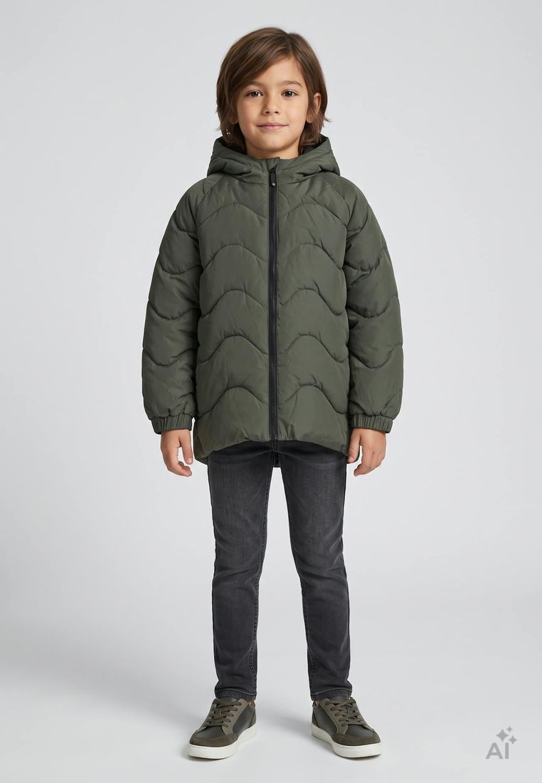 COLOR KIDS Kinder Steppjacke mit Kapuze –
