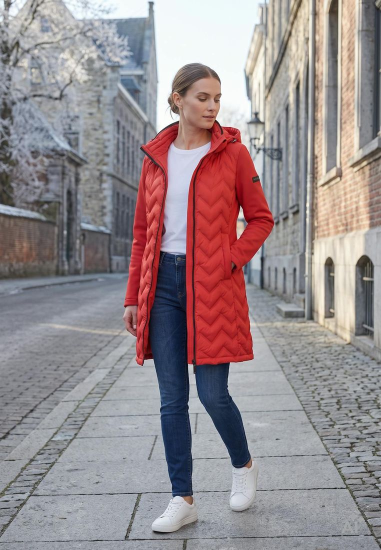 LPO Damen Steppmantel mit Softshell-Einsätzen Luna