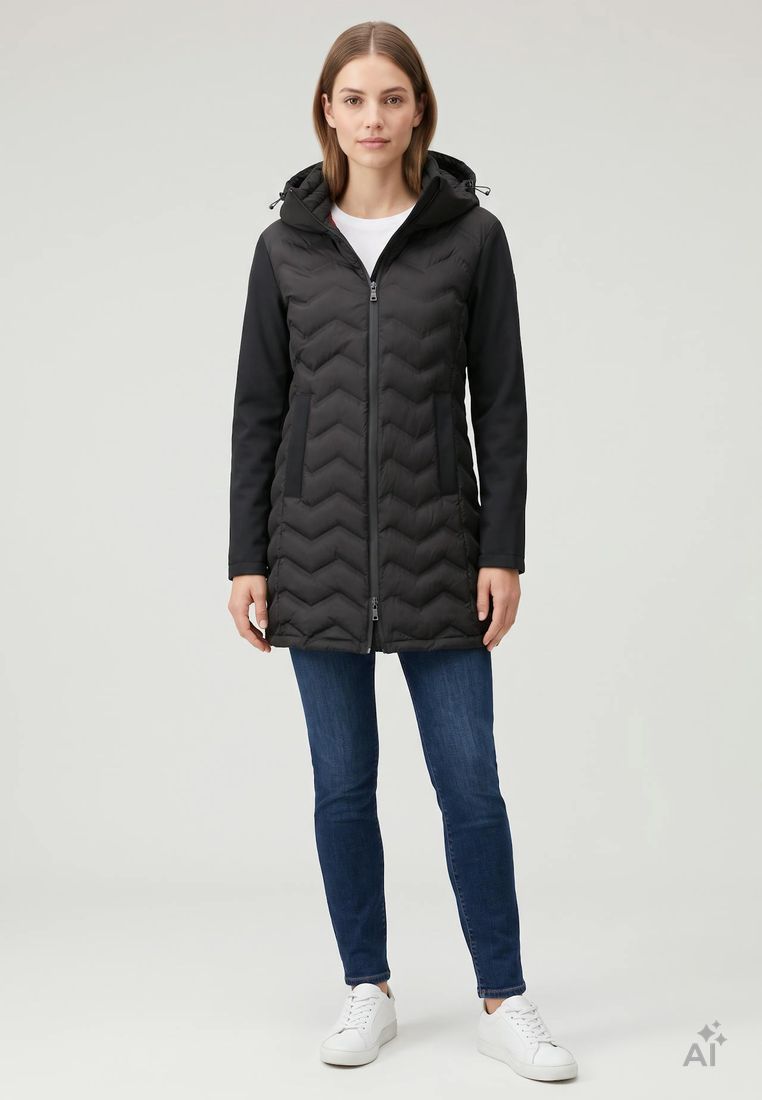 LPO Damen Steppmantel mit Softshell-Einsätzen Luna